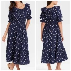 NWT Blue Floral Prairie Dress Size M Target Universal Thread